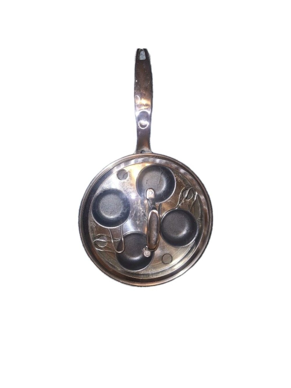 Hamilton Beach Stovetop Style Egg Poacher Pan Set 4 Cup Nonstick Insert w/ Lid